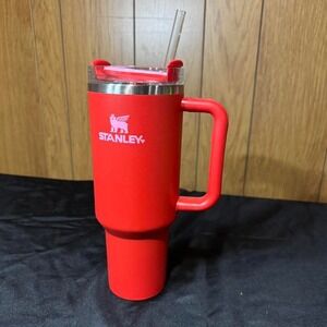 Red Valentine's Day Edition Stanley 40 oz insulated mug with‎ straw